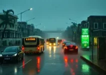 temporal com granizo e raios