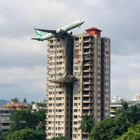 avião cai em prédio em BH